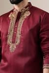 Buy Darzi House Maroon Silk Embroidery, Sequins, Metallic Thread Gilded Kurta Set Online at Aza Fashions Buy_Darzi House_Maroon Silk Embroidery, Sequins, Metallic Thread Gilded Kurta Set _Online_at_Aza_Fashions