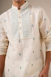 Buy Darzi House Off White Cotton, Chanderi Embroidery, Beads Sky Petal Kurta Set Buy_Darzi House_Off White Cotton, Chanderi Embroidery, Beads Sky Petal Kurta Set