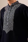 Buy Darzi House Navy Crepe Embroidery, Beads, Metallic Thread Imperial Noir Kurta Set Buy_Darzi House_Navy Crepe Embroidery, Beads, Metallic Thread Imperial Noir Kurta Set