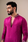 Shop Darzi House Pink Silk Sequins, Beads, Crystals, Embroidery Ornate Kurta Set Online at Aza Fashions Shop_Darzi House_Pink Silk Sequins, Beads, Crystals, Embroidery Ornate Kurta Set _Online_at_Aza_Fashions