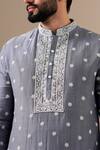 Buy Darzi House Gray Chanderi , Chanderi, Embroidery, Pearls Fleur Kurta Set Buy_Darzi House_Gray Chanderi , Chanderi, Embroidery, Pearls Fleur Kurta Set