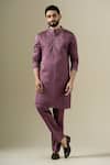 Buy Darzi House Purple Silk Embroidery, Sequins Plum Harmony Kurta Set at Aza Fashions Buy_Darzi House_Purple Silk Embroidery, Sequins Plum Harmony Kurta Set _at_Aza_Fashions