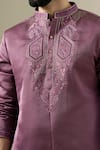Shop Darzi House Purple Silk Embroidery, Sequins Plum Harmony Kurta Set Online at Aza Fashions Shop_Darzi House_Purple Silk Embroidery, Sequins Plum Harmony Kurta Set _Online_at_Aza_Fashions