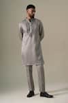 Buy Darzi House Gray Silk Embroidery, Beads, Metallic Thread Steel Grey Opulence Kurta Set at Aza Fashions Buy_Darzi House_Gray Silk Embroidery, Beads, Metallic Thread Steel Grey Opulence Kurta Set _at_Aza_Fashions