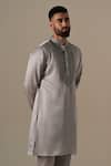 Buy Darzi House Gray Silk Embroidery, Beads, Metallic Thread Steel Grey Opulence Kurta Set Online at Aza Fashions Buy_Darzi House_Gray Silk Embroidery, Beads, Metallic Thread Steel Grey Opulence Kurta Set _Online_at_Aza_Fashions