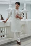 Buy Darzi House Ivory Silk Embroidery, Beads Celestial Hand Kurta Set at Aza Fashions Buy_Darzi House_Ivory Silk Embroidery, Beads Celestial Hand Kurta Set _at_Aza_Fashions