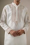 Buy Darzi House Ivory Silk Embroidery, Beads Celestial Hand Kurta Set Buy_Darzi House_Ivory Silk Embroidery, Beads Celestial Hand Kurta Set