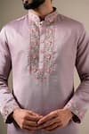 Shop Darzi House Purple Silk Embroidery, Beads Dusky Rose Jardin Kurta Set Online at Aza Fashions Shop_Darzi House_Purple Silk Embroidery, Beads Dusky Rose Jardin Kurta Set _Online_at_Aza_Fashions
