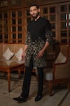 Darzi House Black Crepe Sequins, Beads, Crystals Midnight Radiance Embroidered Kurta Set at Aza Fashions Darzi House_Black Crepe Sequins, Beads, Crystals Midnight Radiance Embroidered Kurta Set _at_Aza_Fashions