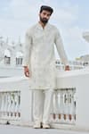 Buy Darzi House Ivory Silk Embroidery, Beads Whispering Kurta Set at Aza Fashions Buy_Darzi House_Ivory Silk Embroidery, Beads Whispering Kurta Set _at_Aza_Fashions