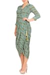 Shop_Soup By Sougat Paul_Green Printed Dhoti Dress _Online_at_Aza_Fashions