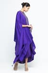Shop_SOBARIKO_Purple Modal, Satin Round Neck Trisha Silk Cape And Skirt Set _at_Aza_Fashions