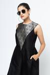 SOBARIKO Black Silk Round Neck Reha Woven Jumpsuit Online at Aza Fashions SOBARIKO_Black Silk Round Neck Reha Woven Jumpsuit _Online_at_Aza_Fashions