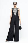 Buy SOBARIKO Black Silk Round Neck Reha Woven Jumpsuit at Aza Fashions Buy_SOBARIKO_Black Silk Round Neck Reha Woven Jumpsuit _at_Aza_Fashions