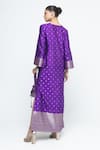 Shop_SOBARIKO_Purple Silk Zari V-neck Nats Brocade Kaftan _at_Aza_Fashions