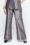 SOBARIKO Purple Silk Metallic Thread Wrap Blazer Pant Set at Aza Fashions SOBARIKO_Purple Silk Metallic Thread Wrap Blazer Pant Set _at_Aza_Fashions