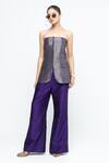 Buy SOBARIKO Purple Silk Bandeau Neck Tiya- Tube Jacket Set at Aza Fashions Buy_SOBARIKO_Purple Silk Bandeau Neck Tiya- Tube Jacket Set _at_Aza_Fashions