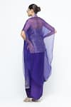 Shop SOBARIKO Purple Modal, Satin, Silk, Organza Zari Open Neck, Dela Cape Draped Skirt Set at Aza Fashions Shop_SOBARIKO_Purple Modal, Satin, Silk, Organza Zari Open Neck, Dela Cape Draped Skirt Set _at_Aza_Fashions