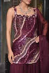 BAANI KHURANA Maroon Organza, Silk, Chiffon Sequins, Embroidery Kurta Crushed Sharara Set Online at Aza Fashions BAANI KHURANA_Maroon Organza, Silk, Chiffon Sequins, Embroidery Kurta Crushed Sharara Set _Online_at_Aza_Fashions