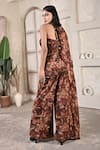 Shop BAANI KHURANA Brown Chiffon Beads, Sequins, Embroidery Marble Print Jumpsuit With Cape at Aza Fashions Shop_BAANI KHURANA_Brown Chiffon Beads, Sequins, Embroidery Marble Print Jumpsuit With Cape _at_Aza_Fashions
