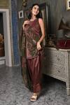 Shop BAANI KHURANA Brown Organza Sequins, Embroidery, Metallic Thread Round Neck Kurta Set at Aza Fashions Shop_BAANI KHURANA_Brown Organza Sequins, Embroidery, Metallic Thread Round Neck Kurta Set _at_Aza_Fashions
