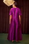 Shop Coeur Purple Silk Embroidery Round Neck Elor Rosara Jumpsuit at Aza Fashions Shop_Coeur_Purple Silk Embroidery Round Neck Elor Rosara Jumpsuit _at_Aza_Fashions