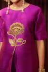 Buy Coeur Purple Silk Embroidery Round Neck Elor Rosara Jumpsuit Online at Aza Fashions Buy_Coeur_Purple Silk Embroidery Round Neck Elor Rosara Jumpsuit _Online_at_Aza_Fashions