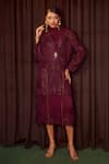 Buy Coeur Wine , Satin, Silk Embroidery, Gleia Corded Jacket And Dress Set Online at Aza Fashions Buy_Coeur_Wine , Satin, Silk Embroidery, Gleia Corded Jacket And Dress Set _Online_at_Aza_Fashions