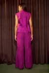 Shop Coeur Fuchsia , Satin, Silk Gleia Rosara Corded Top And Pant Set at Aza Fashions Shop_Coeur_Fuchsia , Satin, Silk Gleia Rosara Corded Top And Pant Set _at_Aza_Fashions