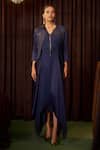 Coeur Navy , Satin, Silk Elor Sapphire Dress With Corded Jacket Online at Aza Fashions Coeur_Navy , Satin, Silk Elor Sapphire Dress With Corded Jacket _Online_at_Aza_Fashions