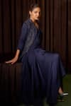 Buy Coeur Navy , Satin, Silk Elor Sapphire Dress With Corded Jacket Online at Aza Fashions Buy_Coeur_Navy , Satin, Silk Elor Sapphire Dress With Corded Jacket _Online_at_Aza_Fashions