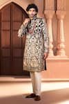 Buy Arihant Rai Sinha Black Dupion Embroidery Floral Sherwani Set Buy_Arihant Rai Sinha_Black Dupion Embroidery Floral Sherwani Set