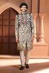 Buy Arihant Rai Sinha Black Dupion Embroidery Floral Sherwani Set Online Buy_Arihant Rai Sinha_Black Dupion Embroidery Floral Sherwani Set _Online