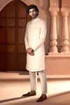 Buy_Arihant Rai Sinha_Cream Silk, Dupion Embroidery Sherwani And Pant Set _Online
