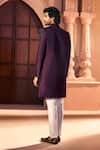 Arihant Rai Sinha_Wine Silk, Dupion Embroidery Front Sherwani Set _Online_at_Aza_Fashions