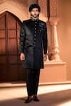 Buy Arihant Rai Sinha Black Velvet, Dupion, Silk Embroidery Sherwani Set Buy_Arihant Rai Sinha_Black Velvet, Dupion, Silk Embroidery Sherwani Set