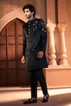 Buy Arihant Rai Sinha Black Velvet, Dupion, Silk Embroidery Sherwani Set Online Buy_Arihant Rai Sinha_Black Velvet, Dupion, Silk Embroidery Sherwani Set _Online