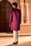 Arihant Rai Sinha Wine Velvet, Dupion, Silk Embroidery Sherwani And Pant Set Online at Aza Fashions Arihant Rai Sinha_Wine Velvet, Dupion, Silk Embroidery Sherwani And Pant Set _Online_at_Aza_Fashions