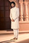 Buy Arihant Rai Sinha Cream Silk, Dupion Embroidery, Sequins Sherwani And Pant Set at Aza Fashions Buy_Arihant Rai Sinha_Cream Silk, Dupion Embroidery, Sequins Sherwani And Pant Set _at_Aza_Fashions