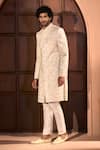 Buy Arihant Rai Sinha Cream Silk, Dupion Embroidery, Sequins Sherwani And Pant Set Buy_Arihant Rai Sinha_Cream Silk, Dupion Embroidery, Sequins Sherwani And Pant Set