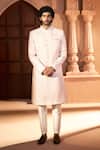 Arihant Rai Sinha Peach Silk, Dupion Embroidery Tonal Pastel Sherwani Set Online Arihant Rai Sinha_Peach Silk, Dupion Embroidery Tonal Pastel Sherwani Set _Online