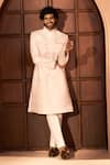 Buy Arihant Rai Sinha Peach Silk, Dupion Embroidery Tonal Pastel Sherwani Set at Aza Fashions Buy_Arihant Rai Sinha_Peach Silk, Dupion Embroidery Tonal Pastel Sherwani Set _at_Aza_Fashions