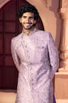 Shop Arihant Rai Sinha Pink Silk, Dupion Embroidery, Metallic Thread Paisley Pattern Sherwani Set Online at Aza Fashions Shop_Arihant Rai Sinha_Pink Silk, Dupion Embroidery, Metallic Thread Paisley Pattern Sherwani Set _Online_at_Aza_Fashions