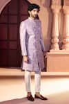 Arihant Rai Sinha Pink Silk, Dupion Embroidery, Metallic Thread Paisley Pattern Sherwani Set Arihant Rai Sinha_Pink Silk, Dupion Embroidery, Metallic Thread Paisley Pattern Sherwani Set