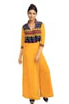 Buy_Soup By Sougat Paul_Yellow Printed Overlay Jumpsuit _at_Aza_Fashions