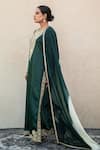 Buy_Wazir C_Green Velvet, Organza Embroidery, Metallic Thread Kashmiri Tilla Kurta Set _Online_at_Aza_Fashions