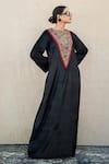 Buy_Wazir C_Black Embroidery Round , Open Kashmiri Tilla And Aari Dress With Cape _Online_at_Aza_Fashions