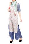 Buy_Soup By Sougat Paul_Blue Off-white Printed Kurta And Palazzos _Online_at_Aza_Fashions
