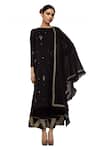 Buy_Neha Khullar_Black Zari Embroidered Kurta Set _at_Aza_Fashions