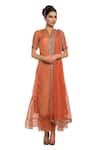 Buy_Neha Khullar_Peach Gota Patti Kurta Set _at_Aza_Fashions